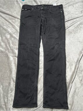 Hugo Boss Delaware 1 Jeans Mens 36x33 Black Stretch Straight Leg Denim Cotton